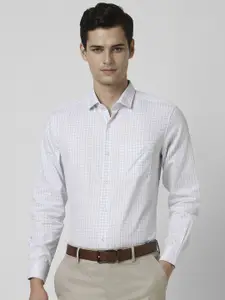 Peter England Elite Men Opaque Checked Formal Shirt