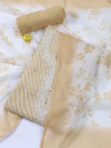 Meena Bazaar Leheriya Printed Linen Unstitched Dress Material