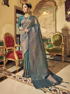 Mitera Woven Design Zari Silk Blend Kanjeevaram Saree
