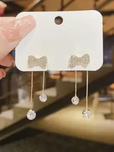 V FASHION JEWELLERY Gold-Plated Contemporary Drop Earrings