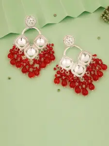 Anouk  Silver-Plated Artificial Beads Contemporary Jhumkas