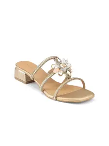 CRIMZON Women Embellished Open Toe Block Sandals