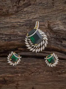 Kushal's Fashion Jewellery Women Gold-Toned Red Zircon Embellished Bridal Armlet Bracelet