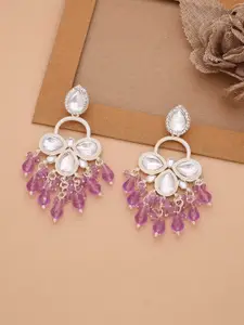Anouk Silver-Plated Artificial Beads Contemporary Jhumkas