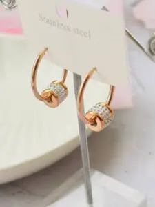 V FASHION JEWELLERY Copper-Plated Contemporary Hoop Earrings