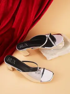 RUXBYPAYAL Women Printed Party Block Sandals