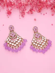 Anouk Gold Plated Artificial Beads Contemporary Jhumkas