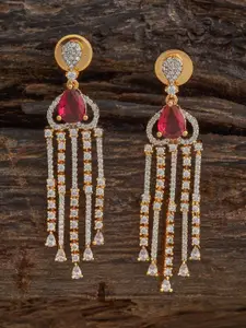 Kushal's Fashion Jewellery Yellow Rhodium-Embellished Bridal Party Zircon Pendant Set