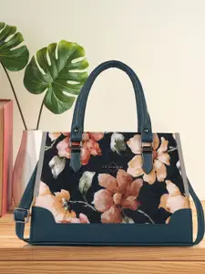 SPOTIC Floral Shopper Satchel with Tasselled