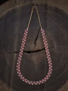 Kushal's Fashion Jewellery Copper Gold-Plated Cubic Zirconia Studded Necklace