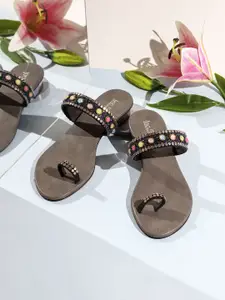 Inc 5 Embellished Ethnic Block Sandals