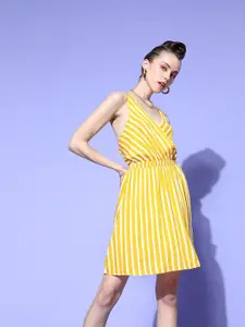 Berrylush Striped A-Line Dress