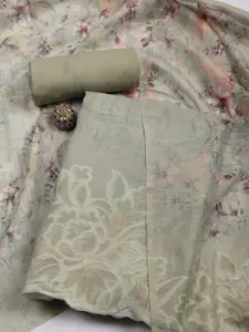 Meena Bazaar Floral Woven Design Linen Unstitched Dress Material