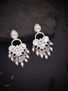 Anouk  Silver-Plated Artificial Beads Contemporary Jhumkas