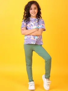 Anthrilo kids Girls Unicorn Printed T-shirt Leggings Clothing Set