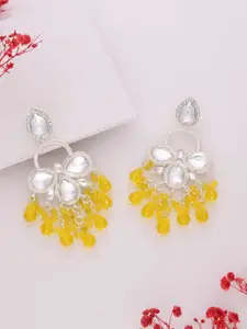 Anouk Silver Plated Artificial Beads Contemporary Jhumkas