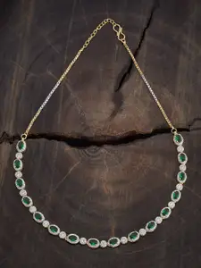 Kushal's Fashion Jewellery Embellished Bridal Gold-Plated CZ Studded Necklace