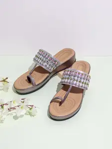 Inc 5 Women Embellished Ethnic One Toe Flats