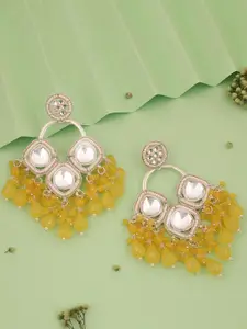Anouk Silver-Plated Artificial Beads Contemporary Jhumkas