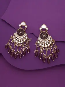 Anouk Gold Plated Artificial Beads Contemporary Jhumkas