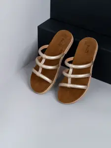 Inc 5 Women Striped Open Toe Flats