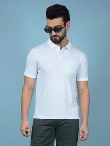 Crimsoune Club Men Printed Polo Collar Raw Edge Slim Fit T-shirt