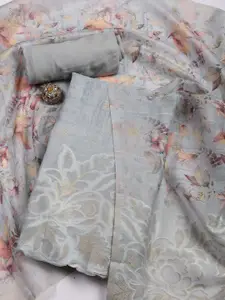 Meena Bazaar Floral Woven Design Linen Unstitched Dress Material