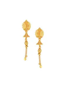 DIVASTRI Gold Plated Contemporary Shaped Drop Earrings