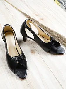 Commander Shoes Women Crisscross Open-Toe Kitten Heels