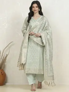 Biba Floral Woven Design Unstitched Dress Material