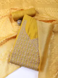 Meena Bazaar Floral Embroidered Sequinned Unstitched Dress Material