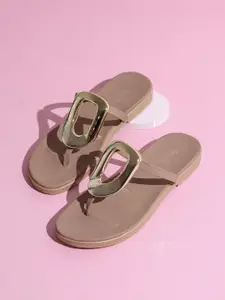 Inc 5 Women Embellished T-Strap Flats