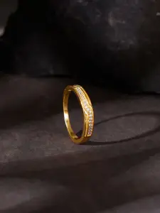 GIVA 925 Silver Golden Modest Leader Ring For Him