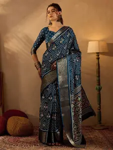Anouk Rustic Zari Silk Blend Sungudi Saree