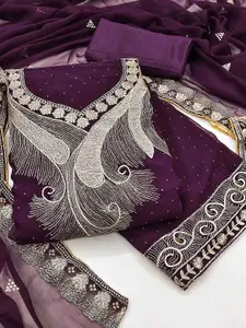 KIMISHA Embroidered Unstitched Dress Material