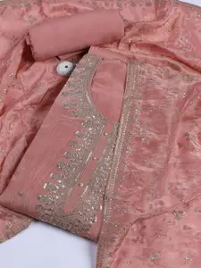 Meena Bazaar Floral Embroidered Sequinned Unstitched Dress Material