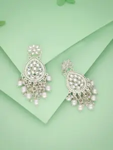 Anouk Silver-Plated Artificial Beads Contemporary Jhumkas