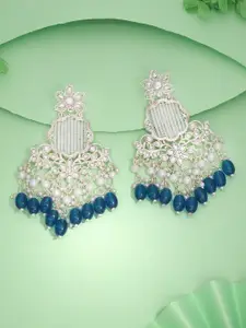 Anouk Silver-Plated Artificial Beads Contemporary Jhumkas`