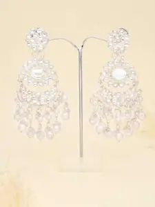 Anouk Silver-Plated Artificial Beads Contemporary Jhumkas