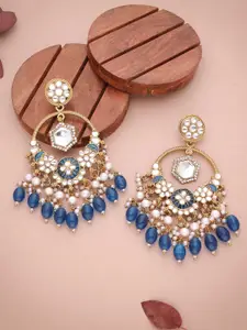 Anouk Gold Plated Artificial Beads Contemporary Jhumkas