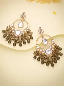 Anouk Gold Plated Artificial Beads Contemporary Jhumkas