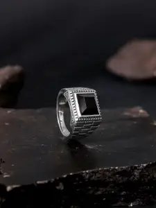 GIVA 925 Silver Rhodium-Plated Cubic Zirconia Adventurous Ring For Him