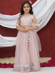 Aj DEZInES Girls Embellished Sequinned Ready to Wear Lehenga & Blouse With Dupatta