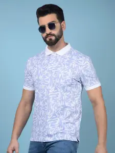 Crimsoune Club Men Floral Printed Polo Collar Pockets Slim Fit T-shirt