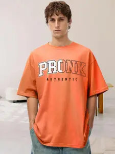 PRONK Men Typography Printed T-shirt