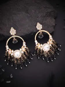 Anouk Gold Plated Artificial Beads Contemporary Jhumkas