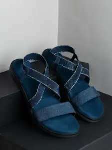 Inc 5 Women Striped Open Toe Flats with Buckles