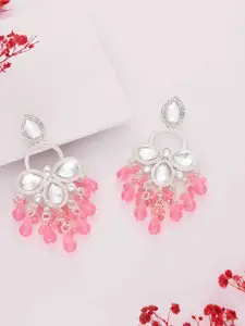 Anouk Silver Plated Artificial Beads Contemporary Jhumkas