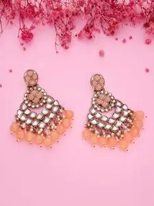 Anouk Gold Plated Artificial Beads Contemporary Jhumkas
