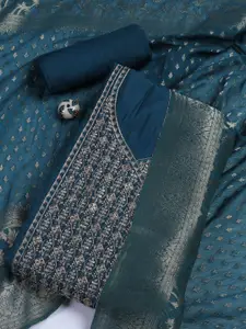 Meena Bazaar Floral Embroidered Sequinned Unstitched Dress Material